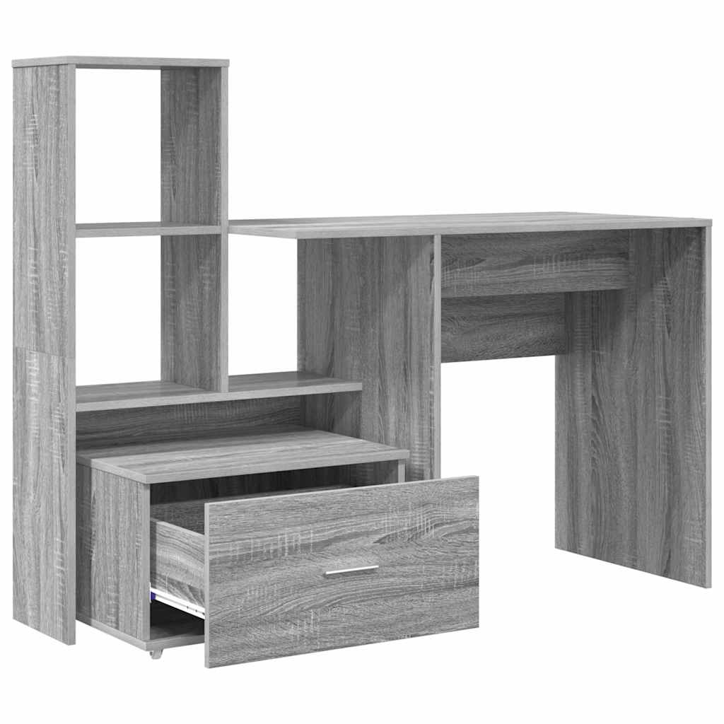 Asztal fiókkal Szürke Sonoma 131,5 x 50 x 106,5 cm Faanyag