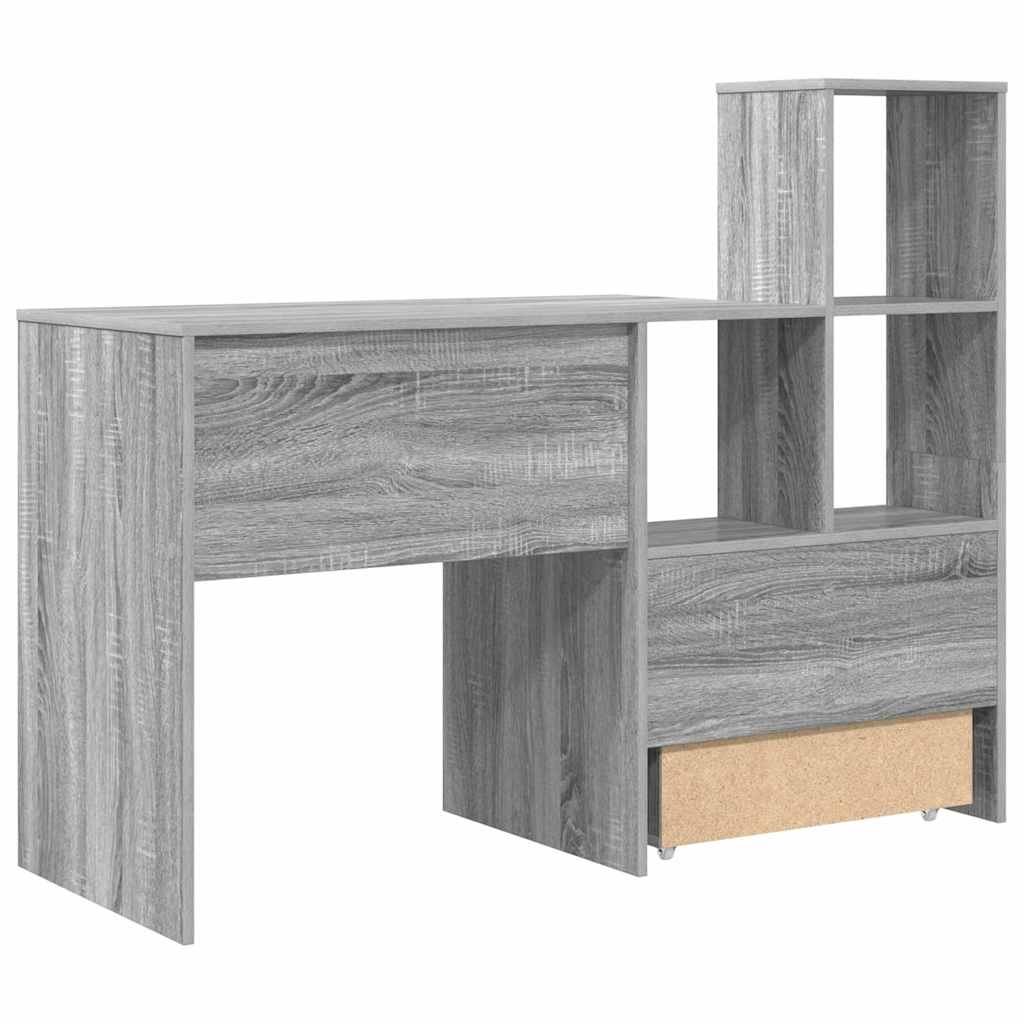 Asztal fiókkal Szürke Sonoma 131,5 x 50 x 106,5 cm Faanyag