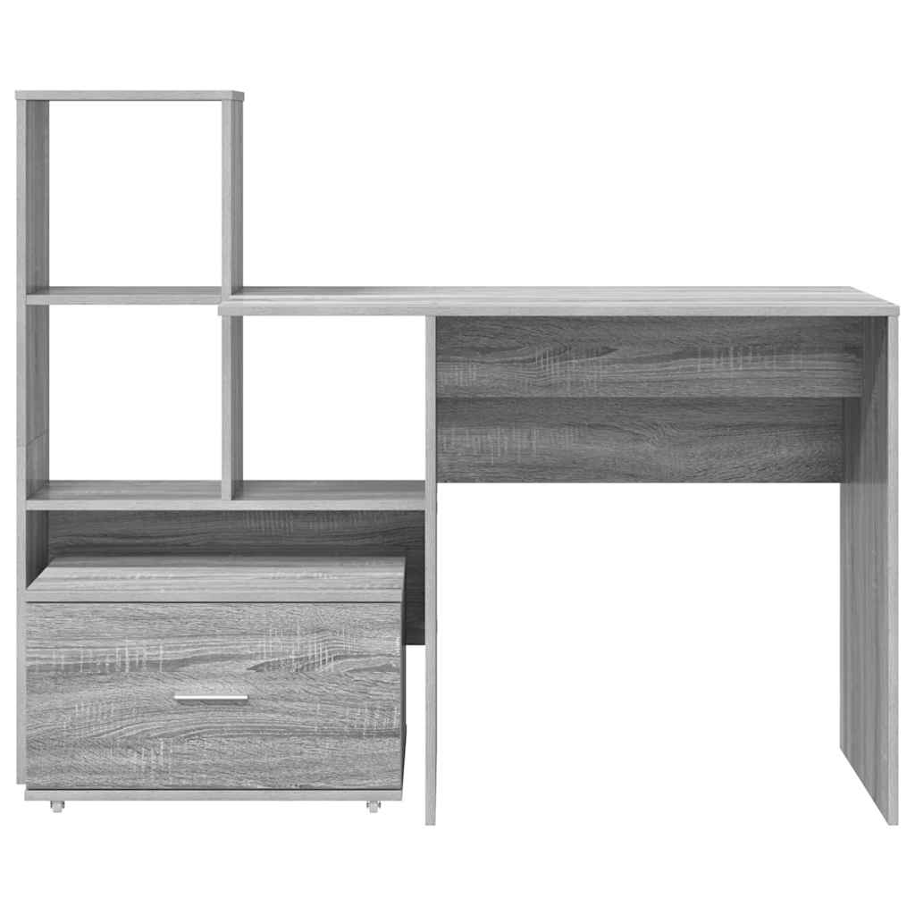 Asztal fiókkal Szürke Sonoma 131,5 x 50 x 106,5 cm Faanyag