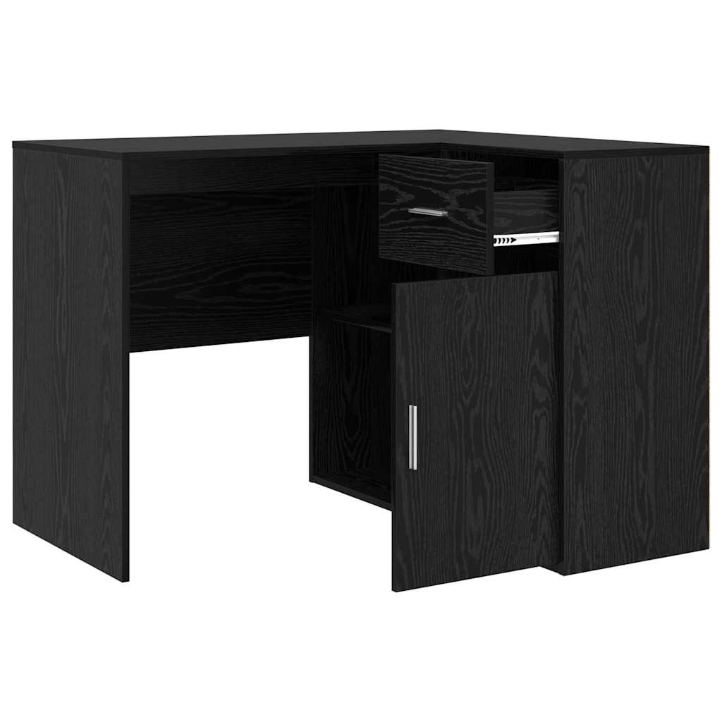 Sarokíróasztal fiókkal Fekete tölgy 102 x 88 x 75 cm