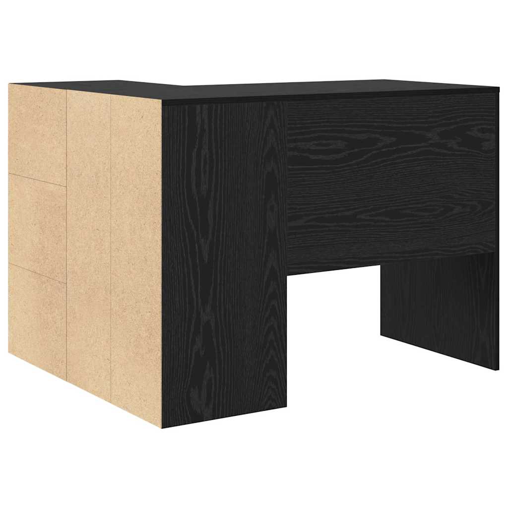 Sarokíróasztal fiókkal Fekete tölgy 102 x 88 x 75 cm