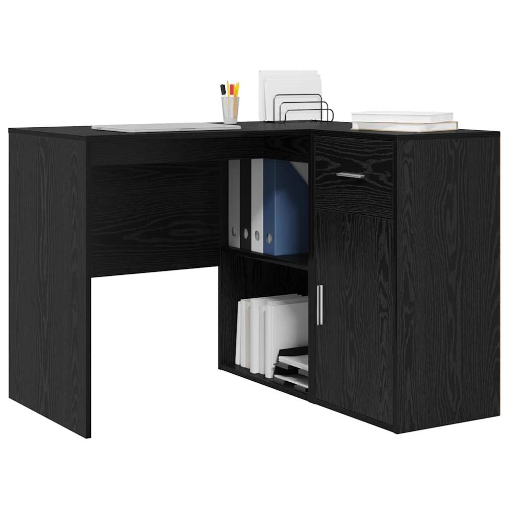Sarokíróasztal fiókkal Fekete tölgy 102 x 88 x 75 cm