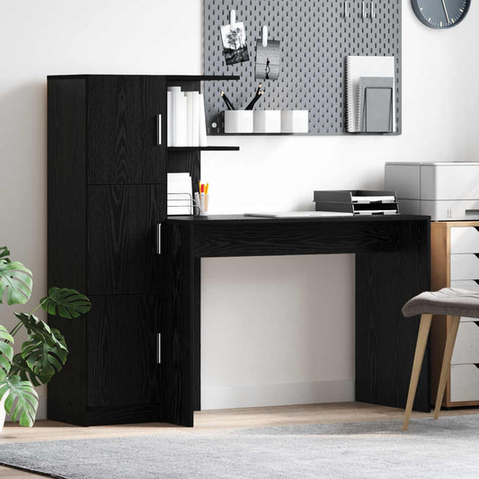 Asztal 2 pcs Fekete tölgy