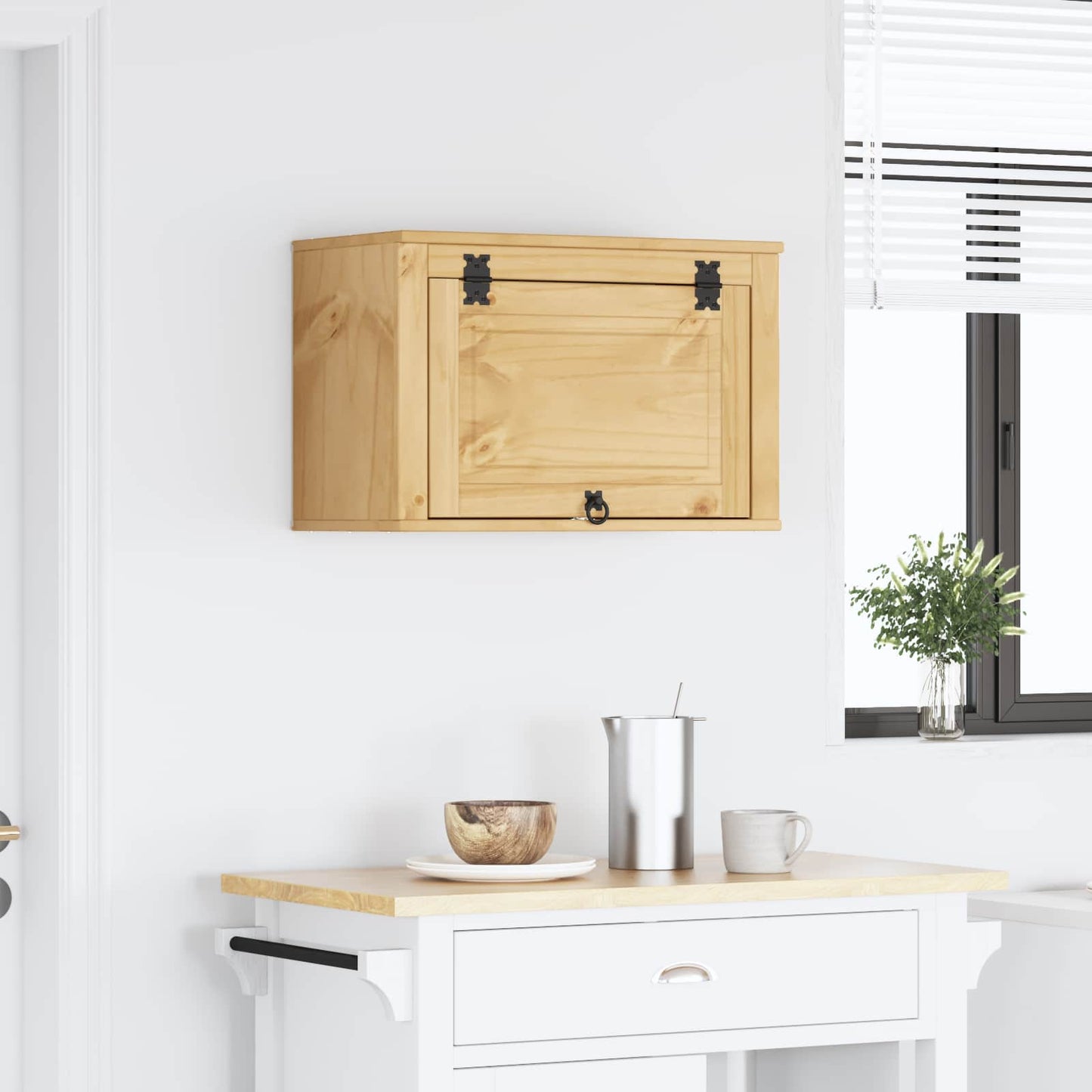 Cabinet SKI Mézes Barna 60 x 32 x 40 cm Tömör fenyőfa