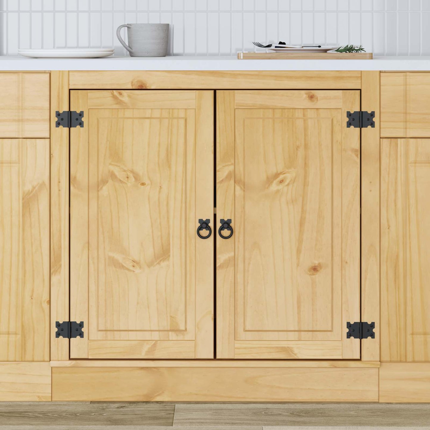 Cabinet SKI Mézes Barna 80 x 46 x 81,5 cm Tömör fenyőfa