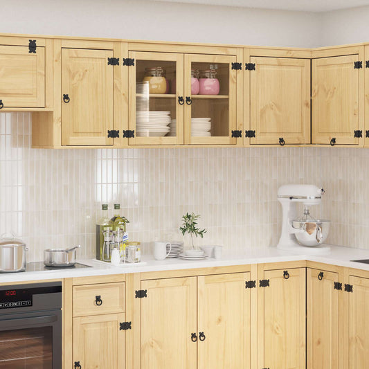 Cabinet polcokkal SKI Mézes Barna 80 x 32 x 60 cm Tömör fenyőfa
