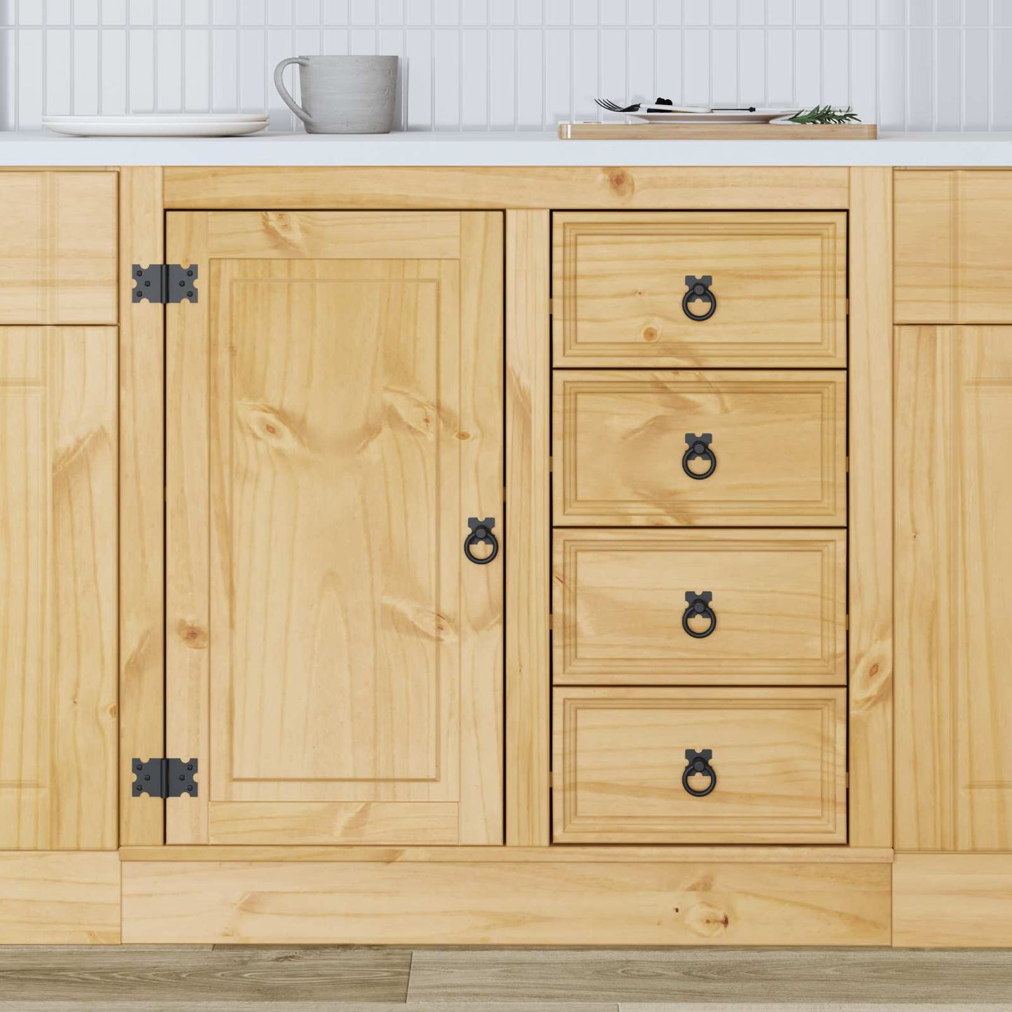 Cabinet SKI Mézes Barna 80 x 46 x 81 cm Tömör fenyőfa