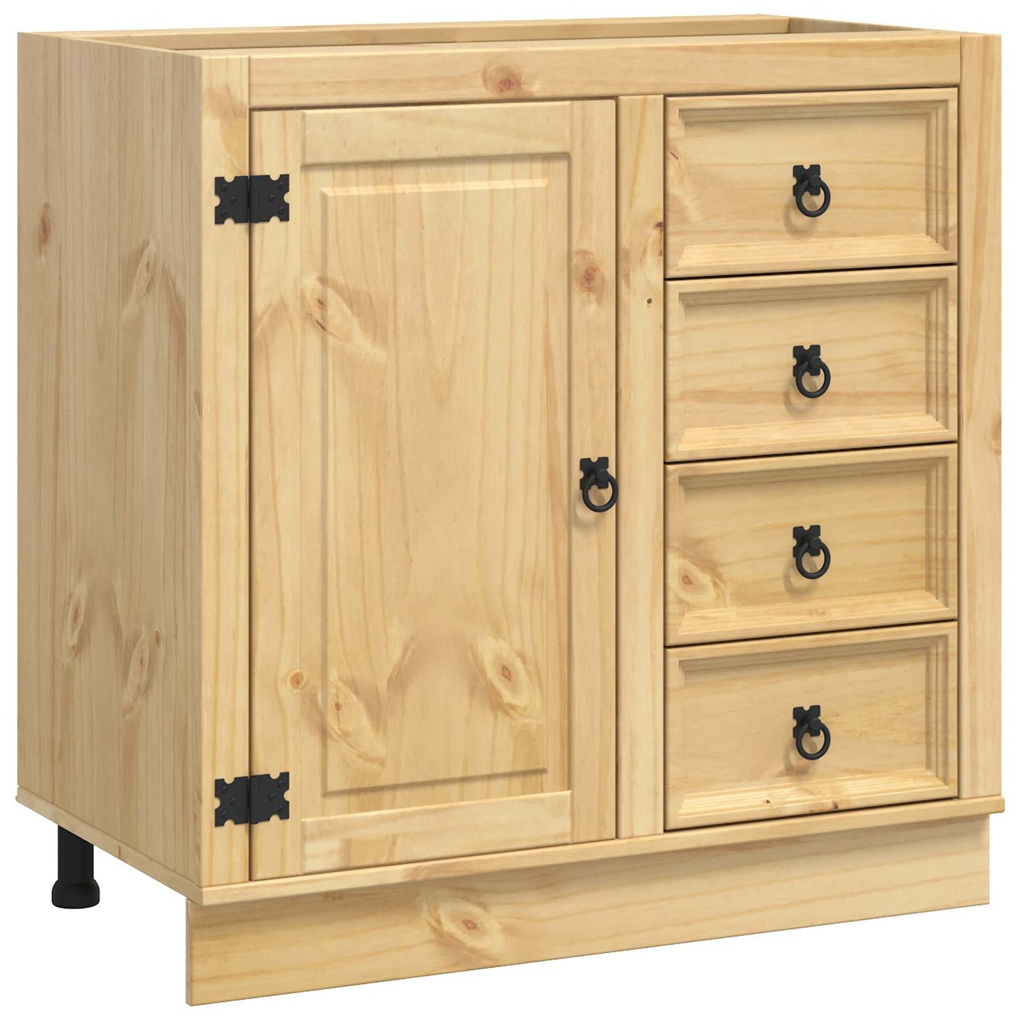 Cabinet fiókkal SKI Mézes Barna 80 x 46 x 81 cm Tömör fenyőfa