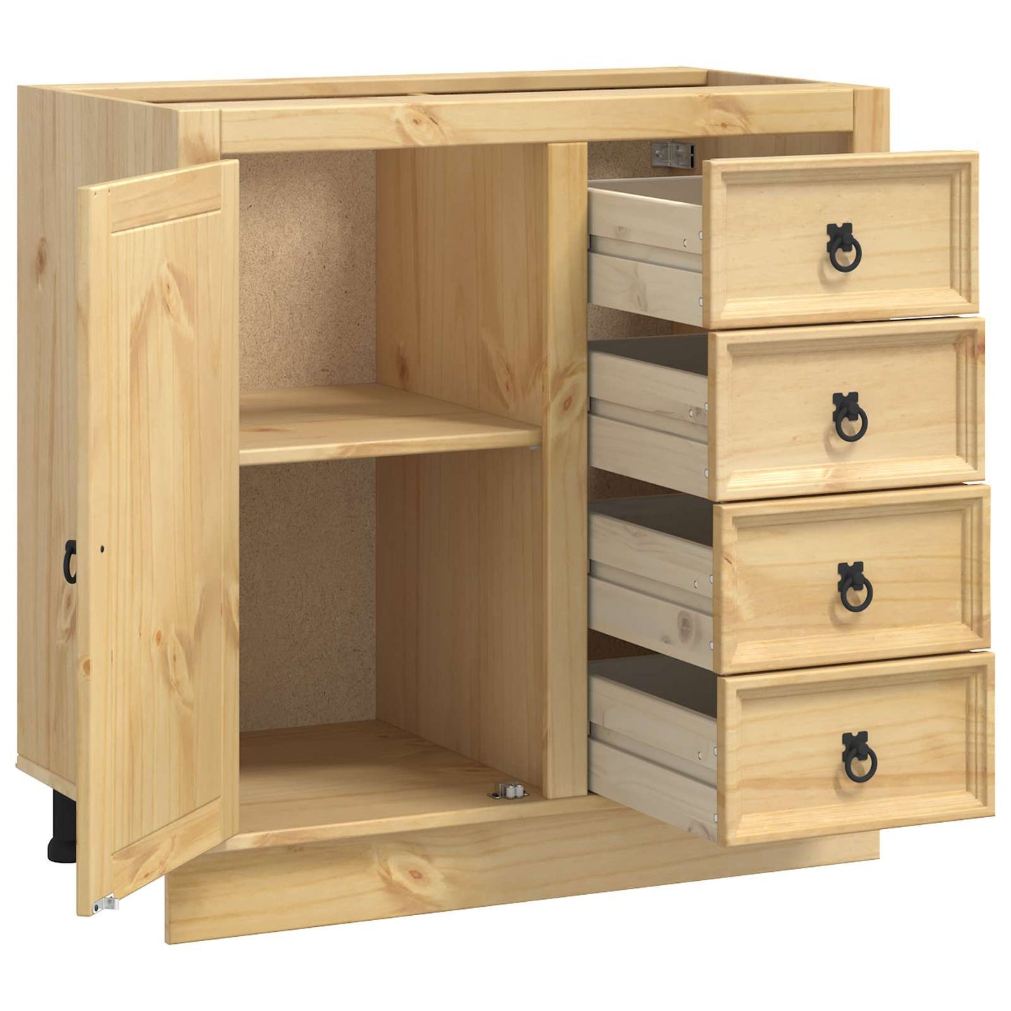 Cabinet SKI Mézes Barna 80 x 46 x 81 cm Tömör fenyőfa