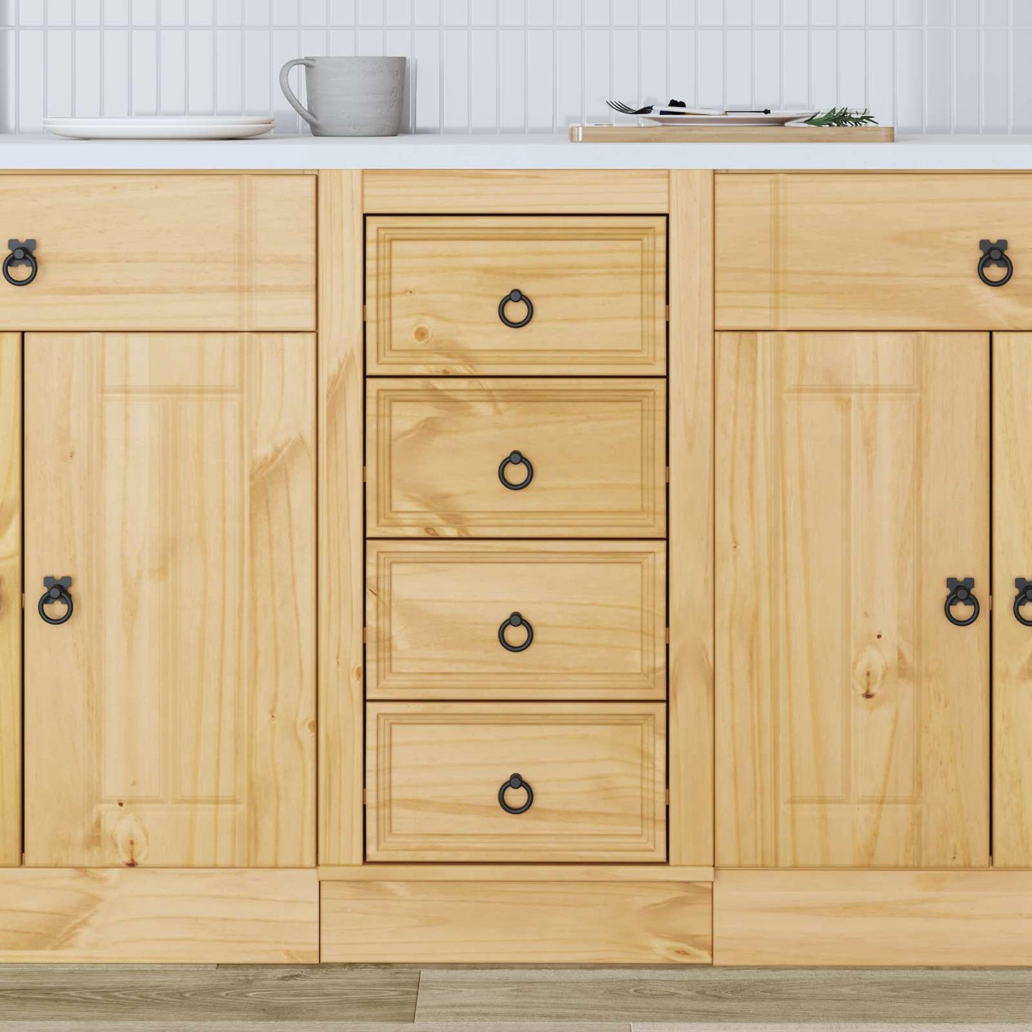 Cabinet SKI Mézes Barna 40 x 46 x 81 cm Tömör fenyőfa