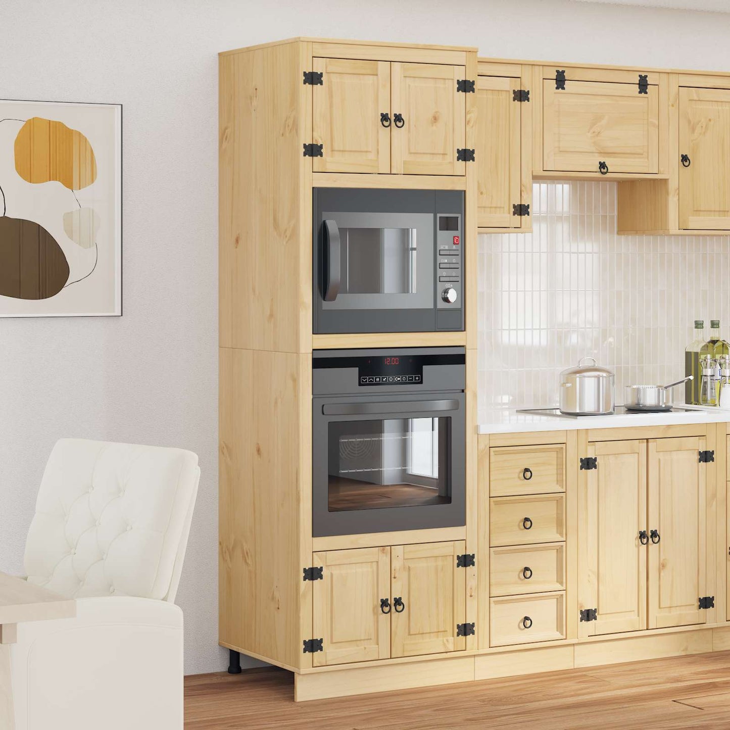 Cabinet SKI Mézes Barna 66 x 58 x 207 cm Tömör fenyőfa