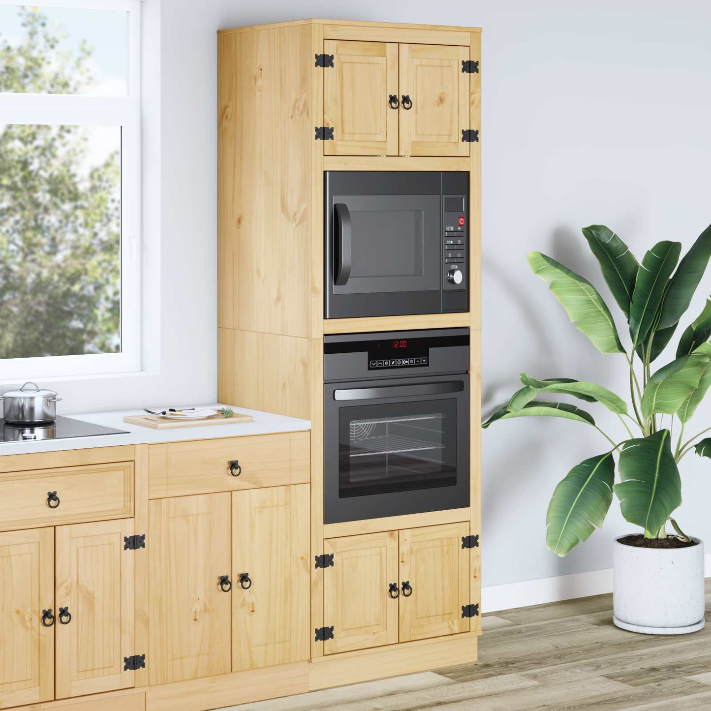 Cabinet SKI Mézes Barna 66 x 58 x 207 cm Tömör fenyőfa