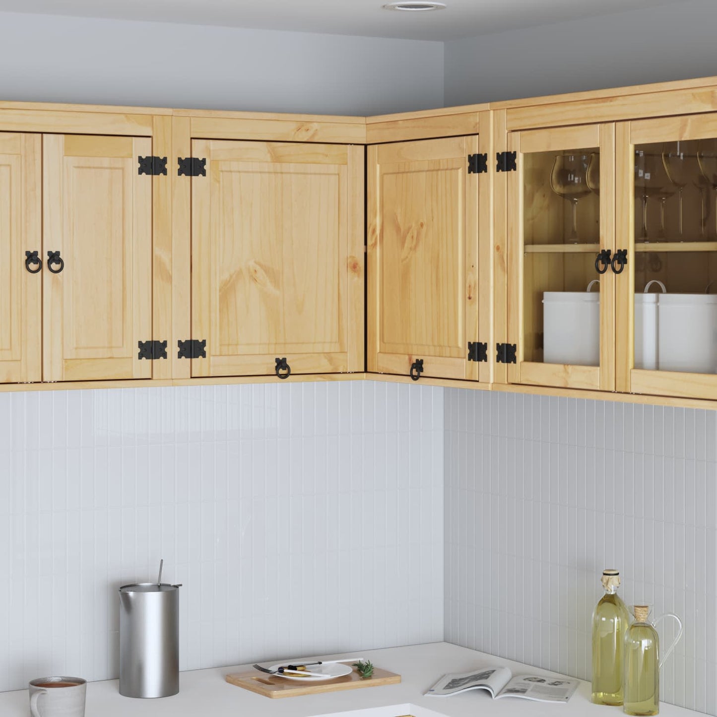 Cabinet SKI Mézes Barna 80 x 80 x 60 cm Tömör fenyőfa