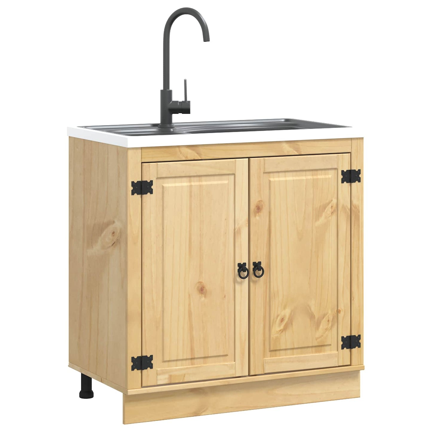 Cabinet SKI Mézes Barna 80 x 46 x 81 cm Tömör fenyőfa