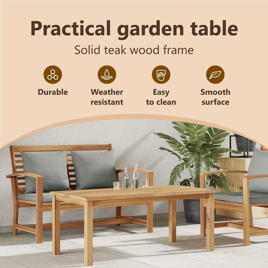 Dohányzóasztal Barna 110 x 55 x 45 cm Tömör Teakfa