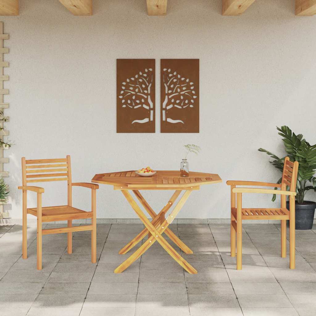 Szék 2 pcs Barna 56 x 55 x 90.5 cm Tömör Teakfa