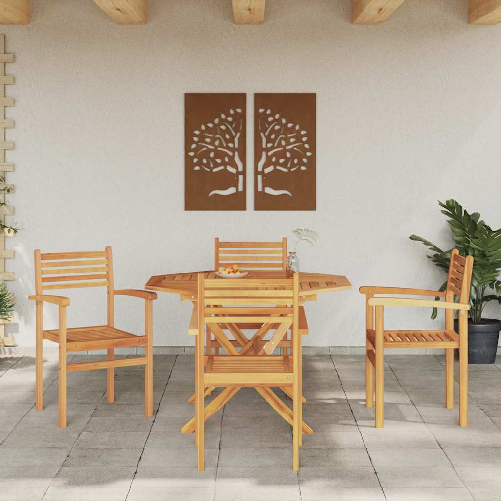 Szék 4 pcs Barna 56 x 55 x 90.5 cm Tömör Teakfa