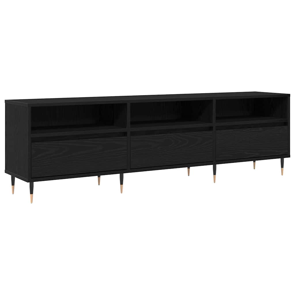 TV szekrény 150 x 30 x 45 cm Fekete tölgy Szerelt Fa