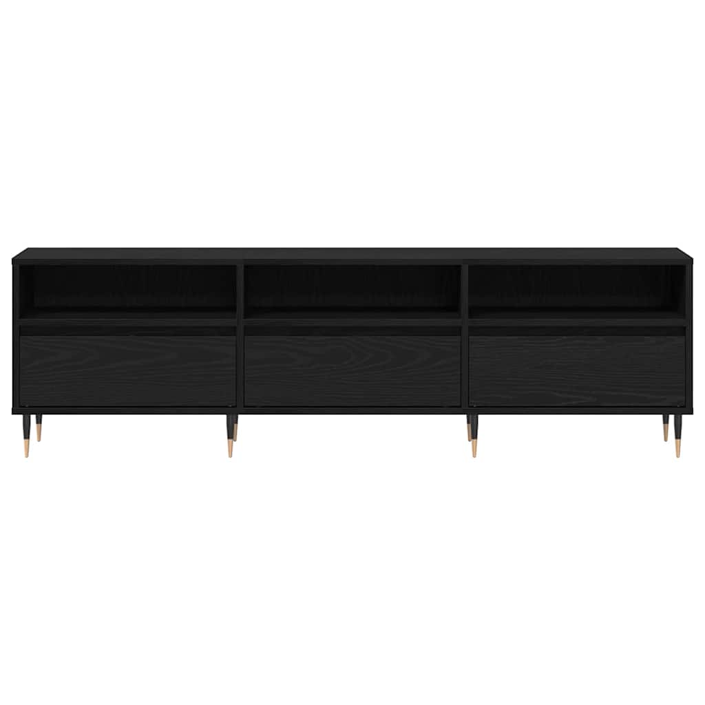 TV szekrény 150 x 30 x 45 cm Fekete tölgy Szerelt Fa