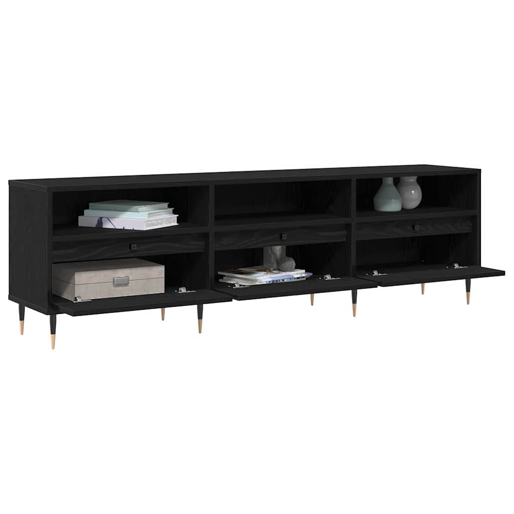 TV szekrény 150 x 30 x 45 cm Fekete tölgy Szerelt Fa