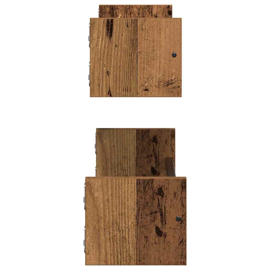 Falpolc Falra szerelhető 2 pcs Öreg fa 60 x 16 x 14 cm
