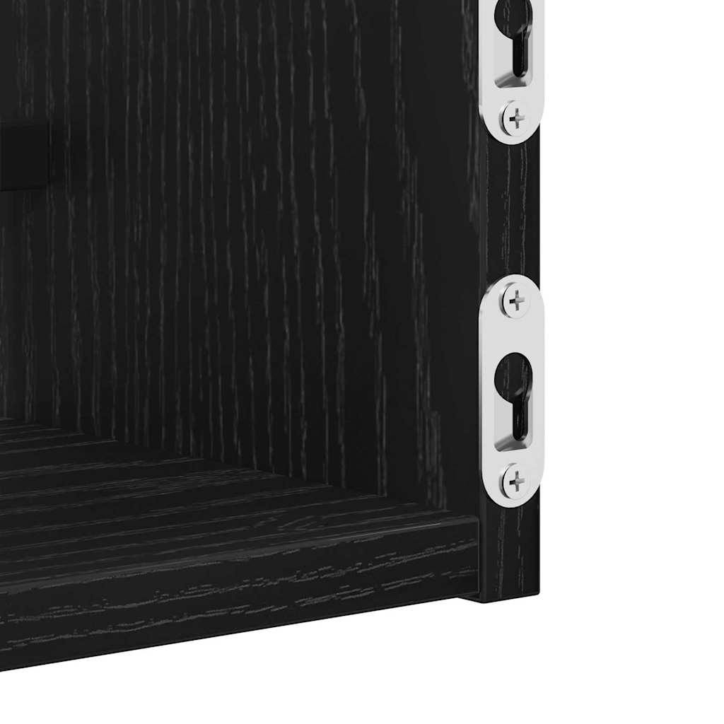 Falpolc Falra szerelhető 2 pcs Fekete tölgy 60 x 16 x 14 cm
