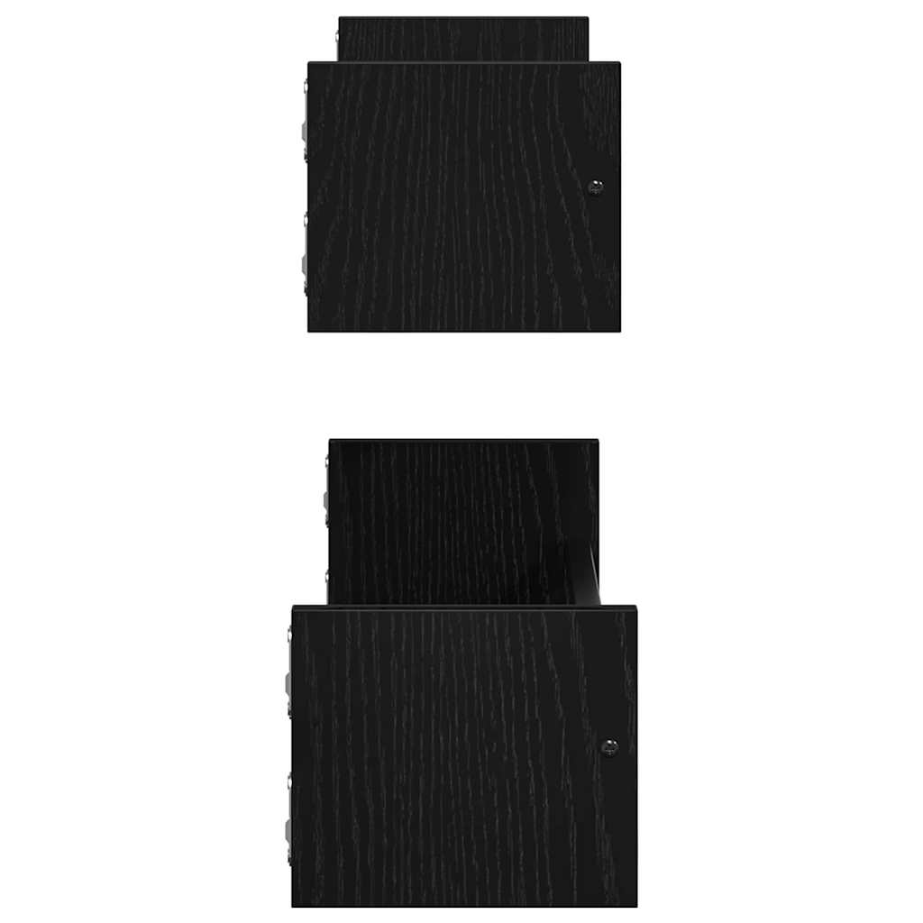 Falpolc Falra szerelhető 2 pcs Fekete tölgy 60 x 16 x 14 cm
