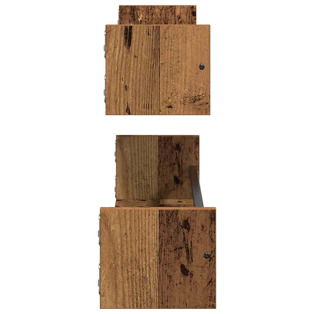 Falpolc Falra szerelhető 2 pcs Öreg fa 80 x 16 x 14 cm