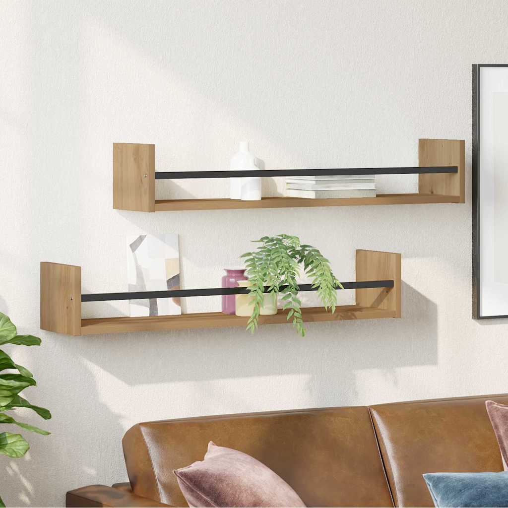 Falpolc Falra szerelhető 2 pcs Artisan tölgy 80 x 16 x 14 cm