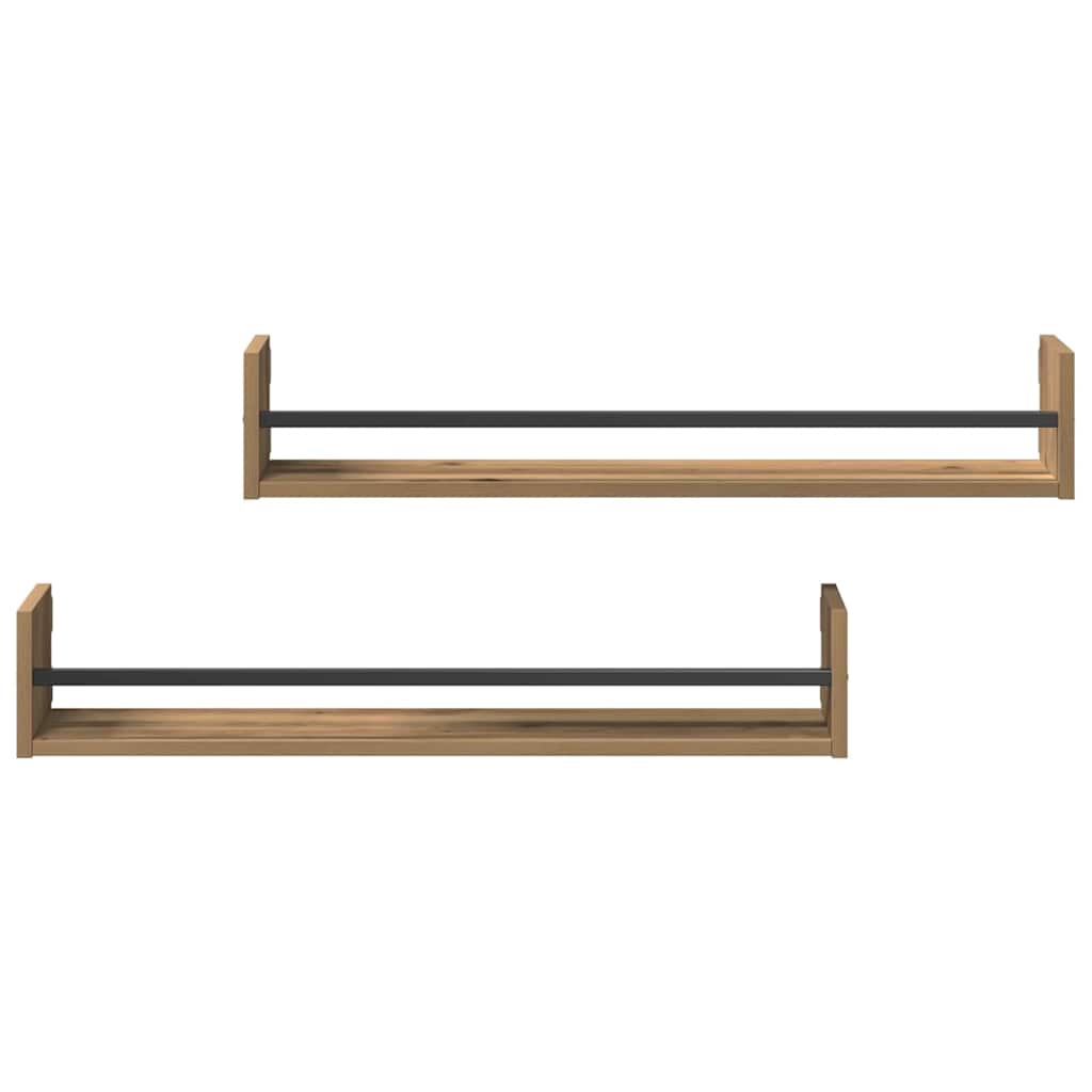 Falpolc Falra szerelhető 2 pcs Artisan tölgy 80 x 16 x 14 cm