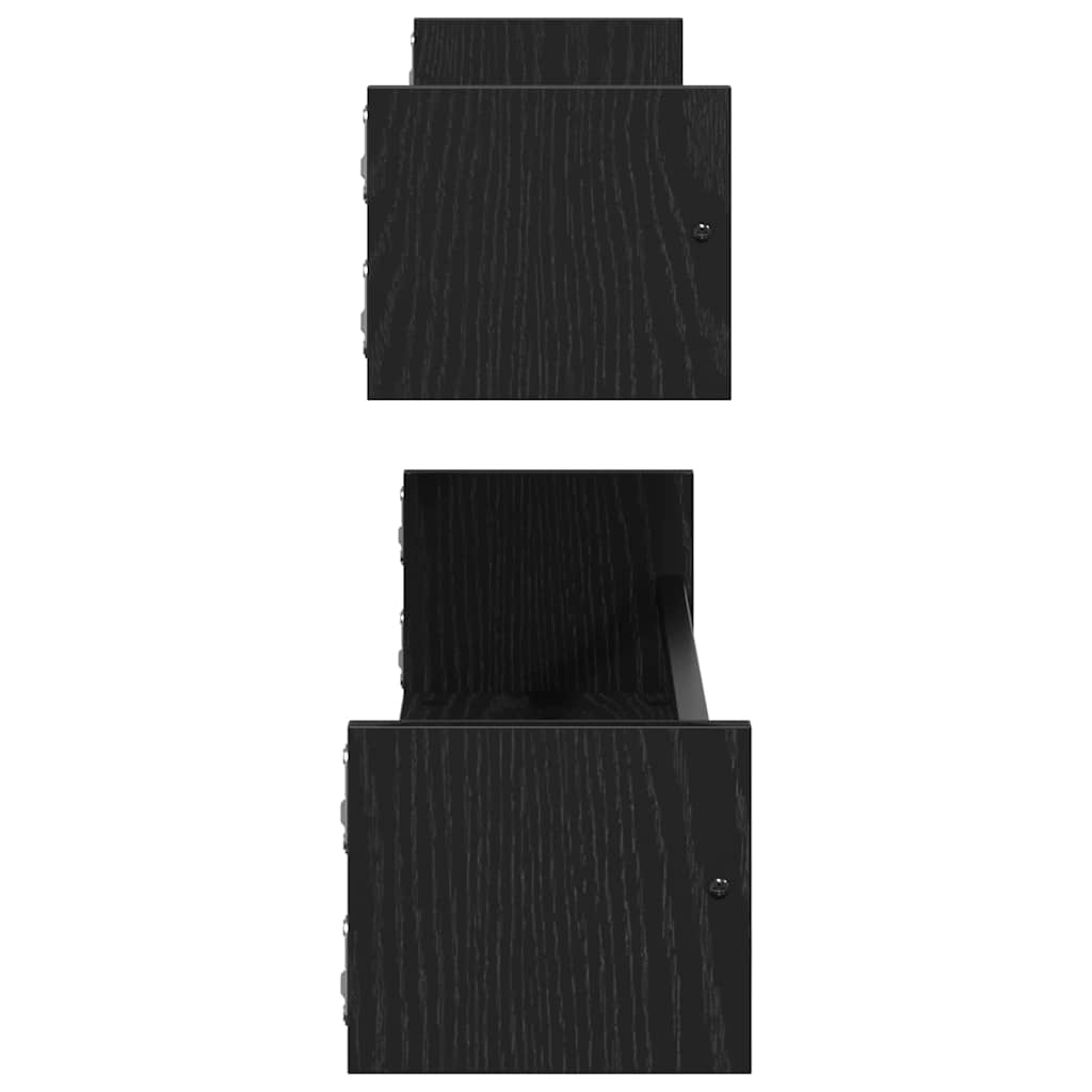 Falpolc Falra szerelhető 2 pcs Fekete tölgy 80 x 16 x 14 cm