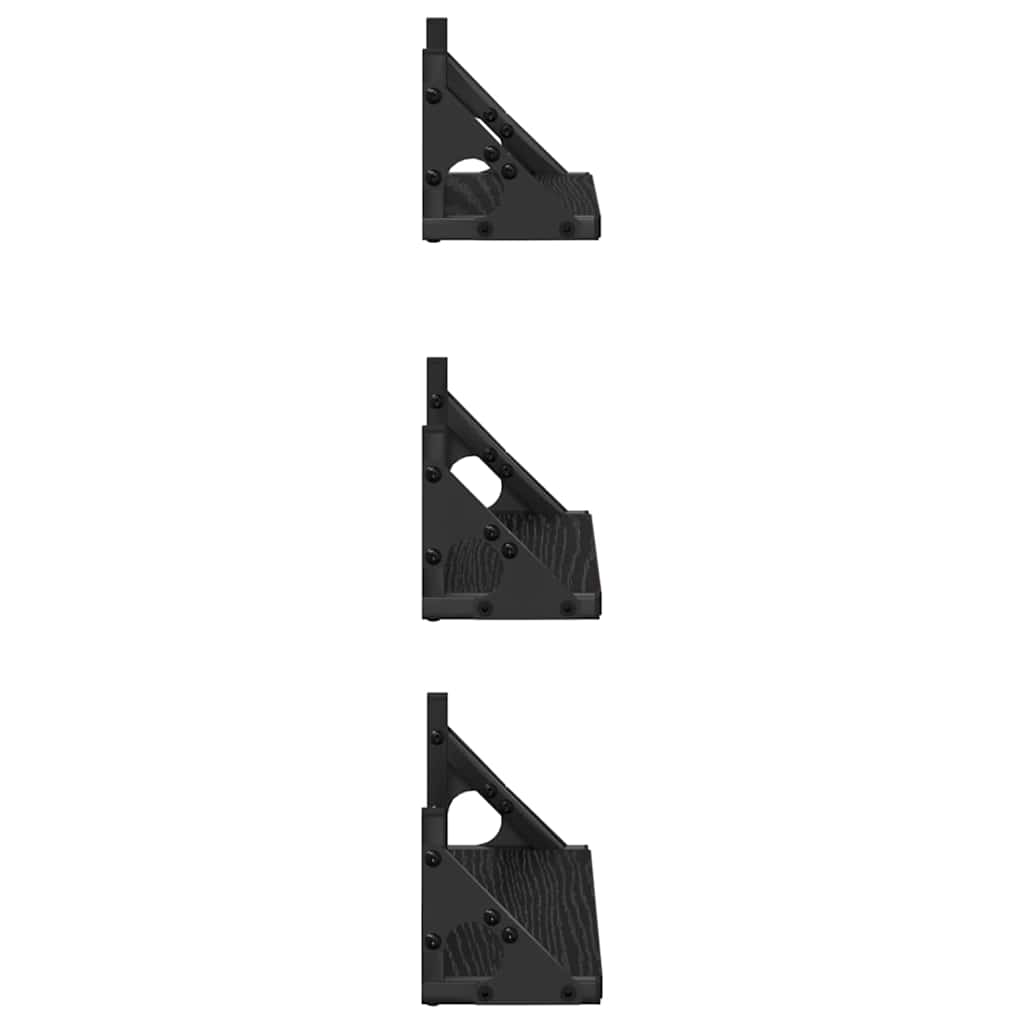 Falpolc Falra szerelhető tárolóval 3 pcs Fekete tölgy