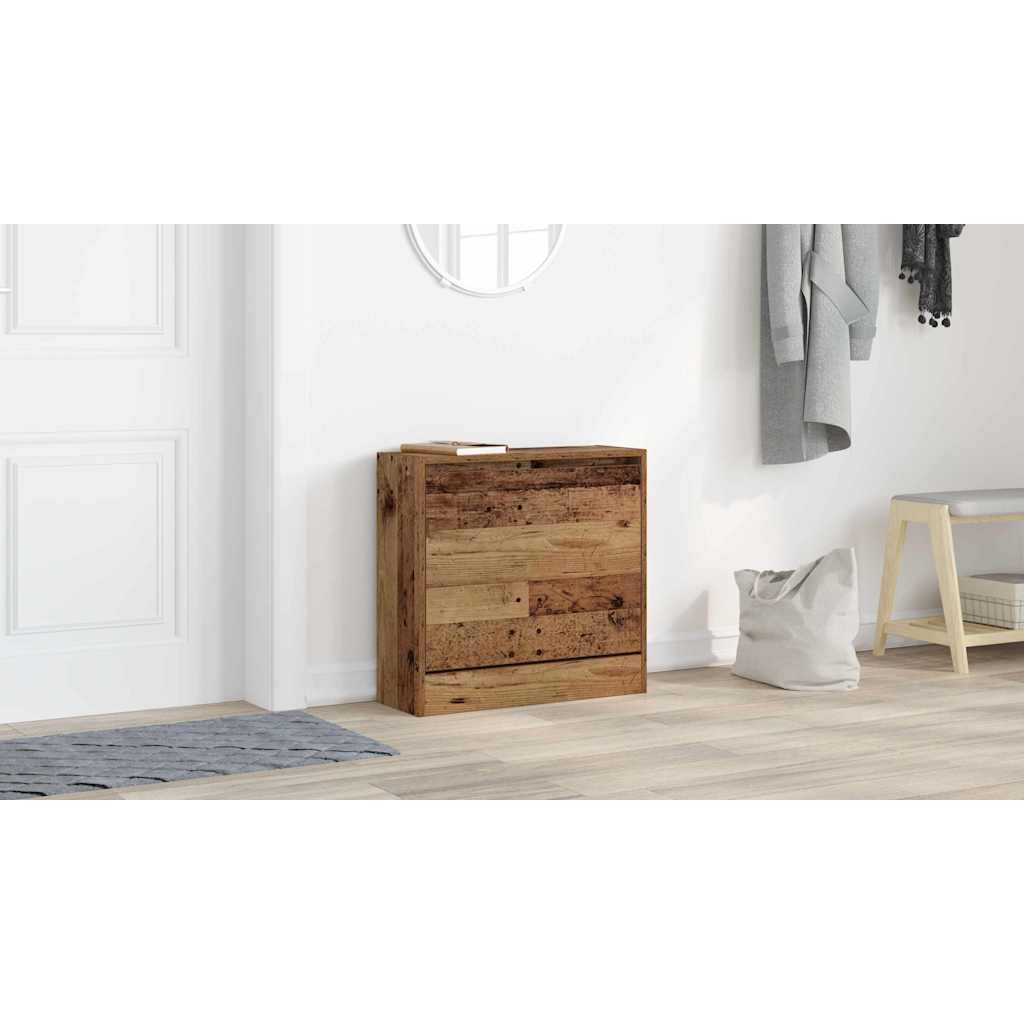 Cipőszekrény 60 x 21 x 57 cm Szerelt Fa Öreg fa