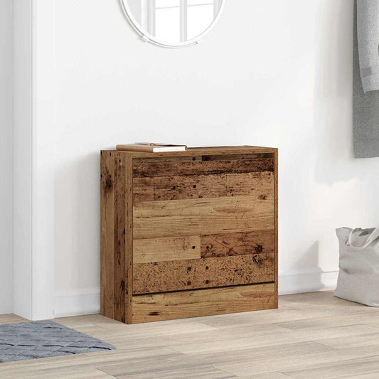 Cipőszekrény polcokkal ajtóval Öreg fa 60 x 21 x 57 cm Faanyag