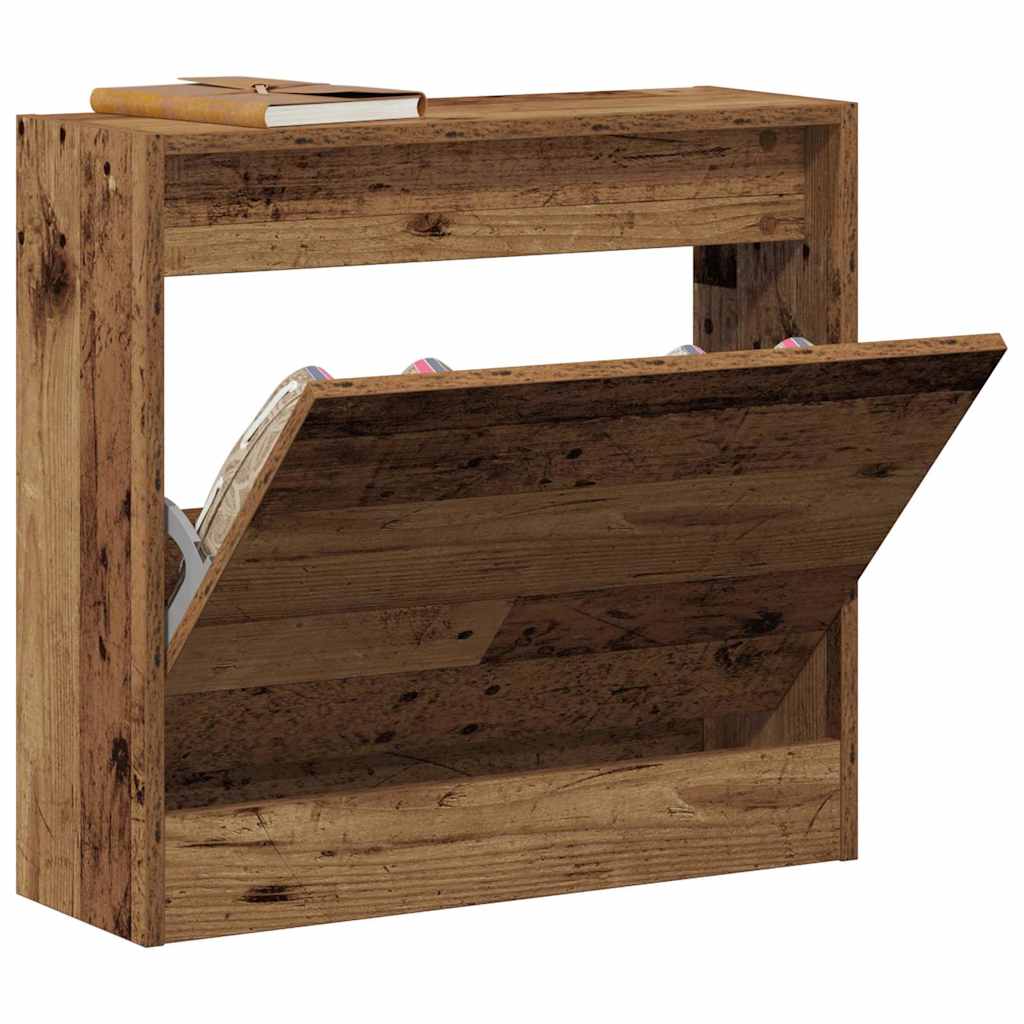 Cipőszekrény 60 x 21 x 57 cm Szerelt Fa Öreg fa