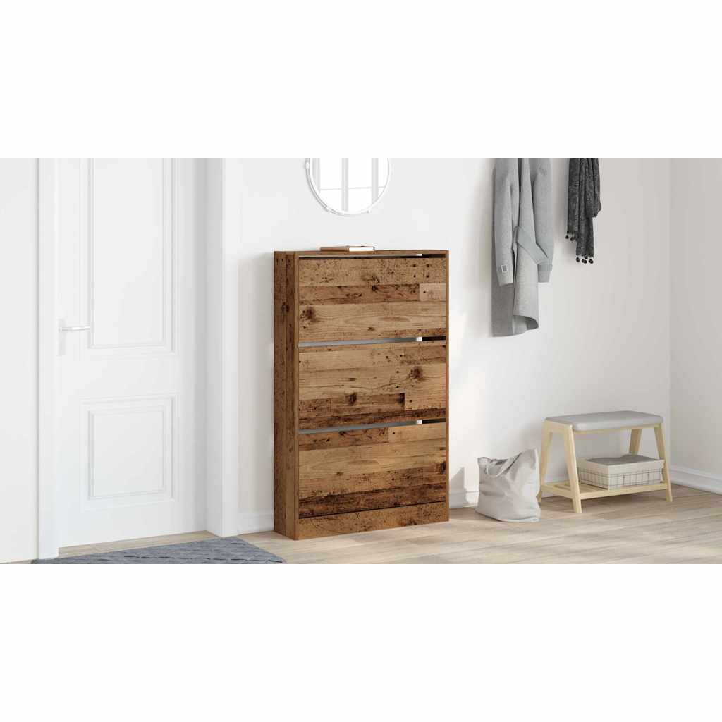 Cipőszekrény 80 x 21 x 125,5 cm Szerelt Fa Öreg fa