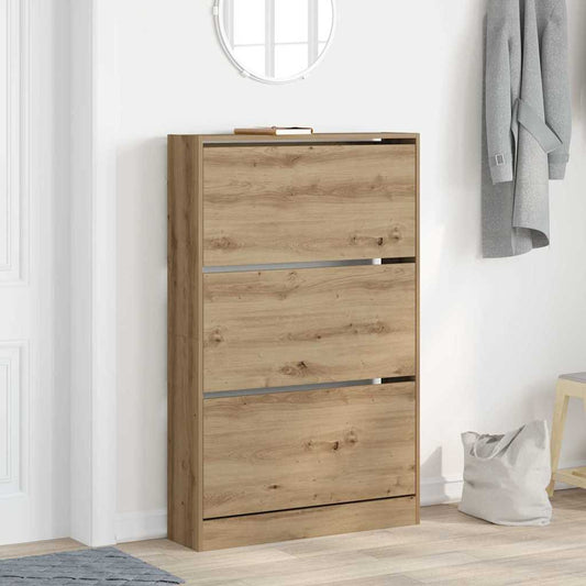 Cipőszekrény polcokkal Artisan tölgy 80 x 21 x 125,5 cm Faanyag