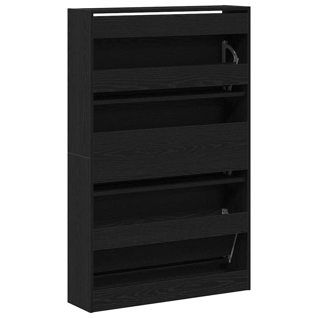 Cipőszekrény 80 x 21 x 125,5 cm Szerelt Fa Fekete tölgy
