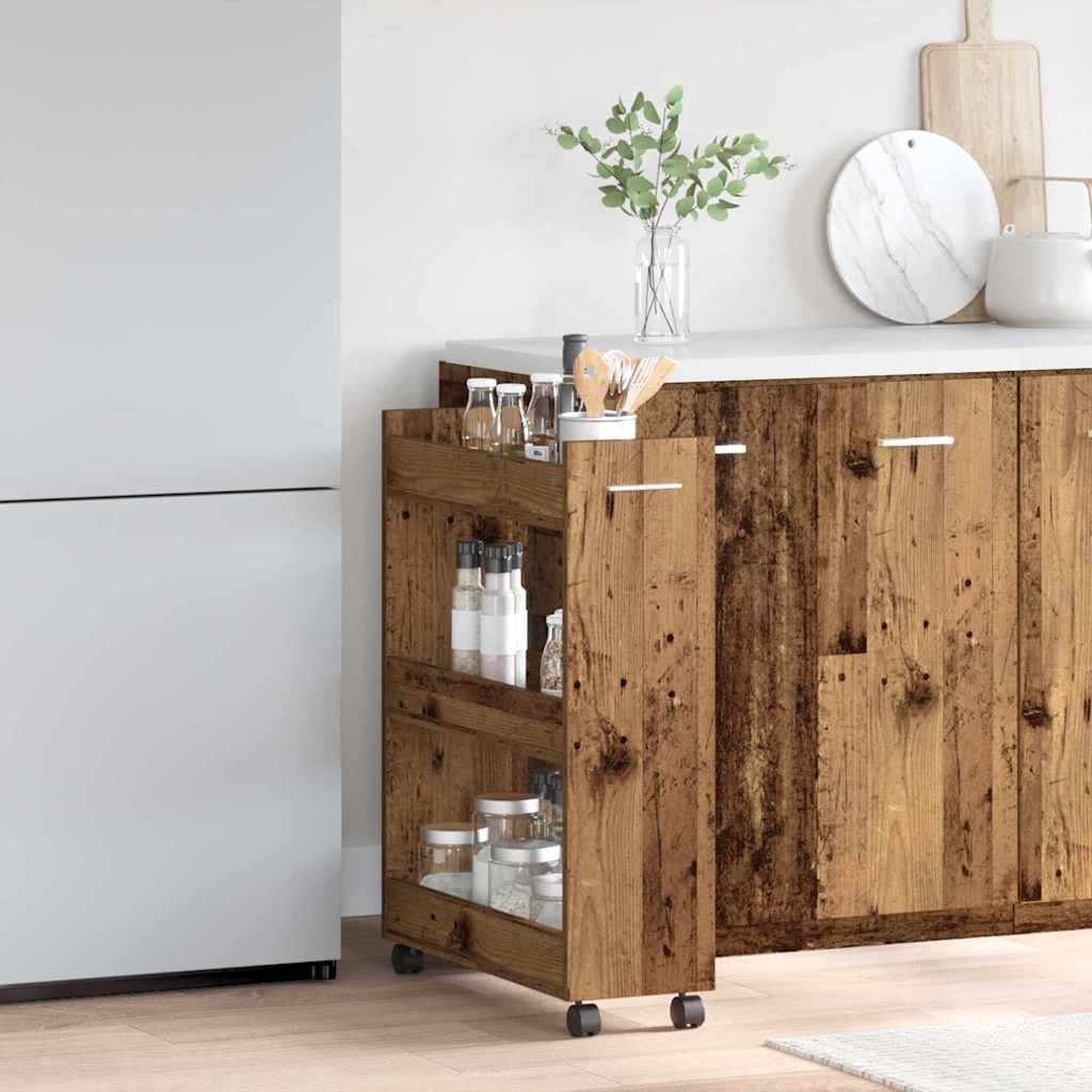 Cabinet kerékkel Öreg fa 60 x 22 x 79 cm