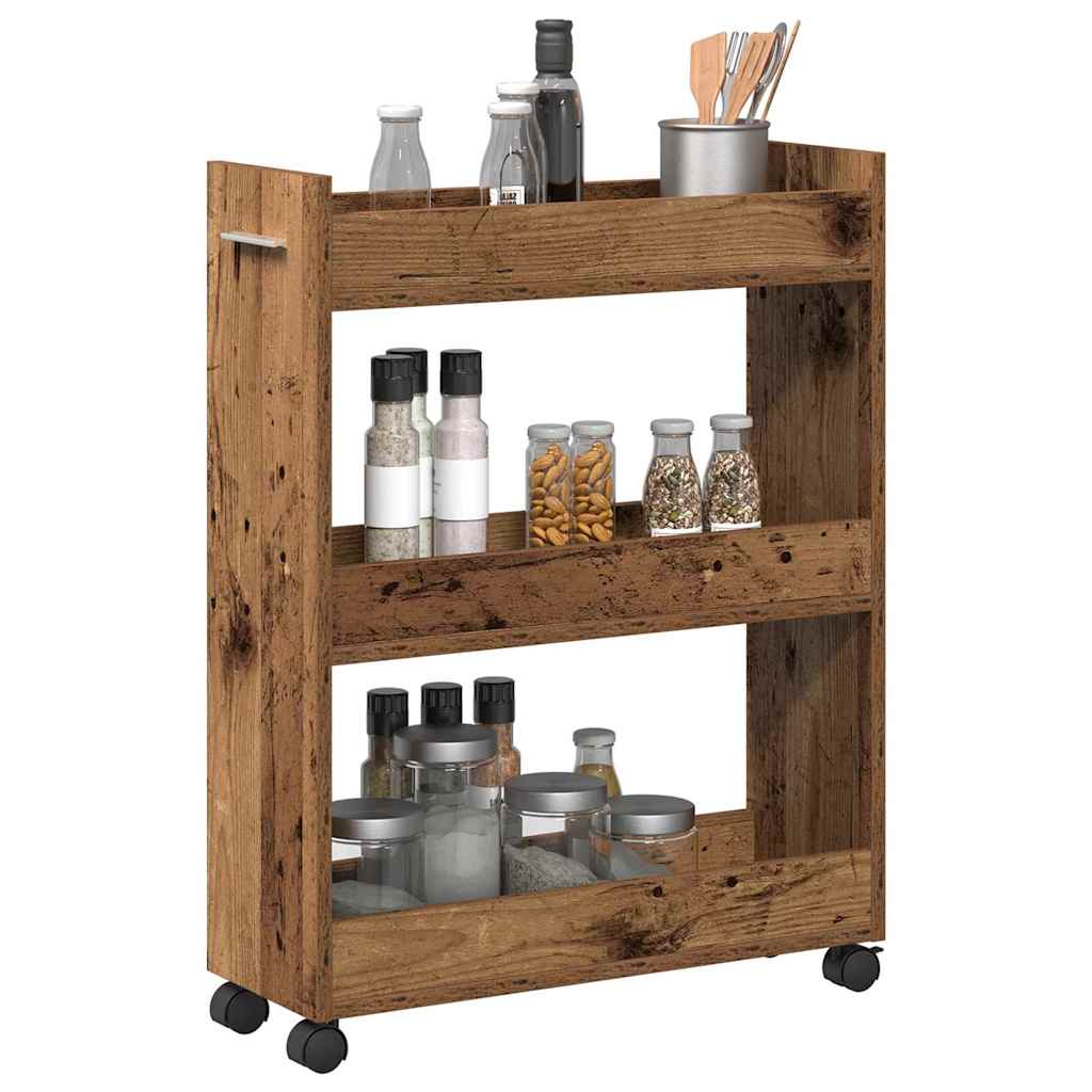 Cabinet kerékkel Öreg fa 60 x 22 x 79 cm