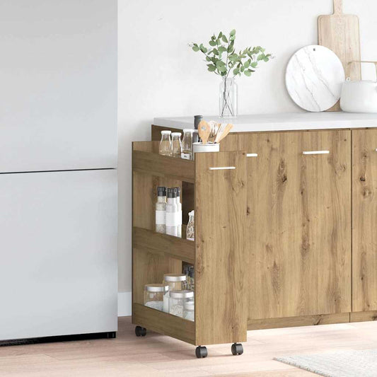 Cabinet kerékkel Artisan tölgy 60 x 22 x 79 cm