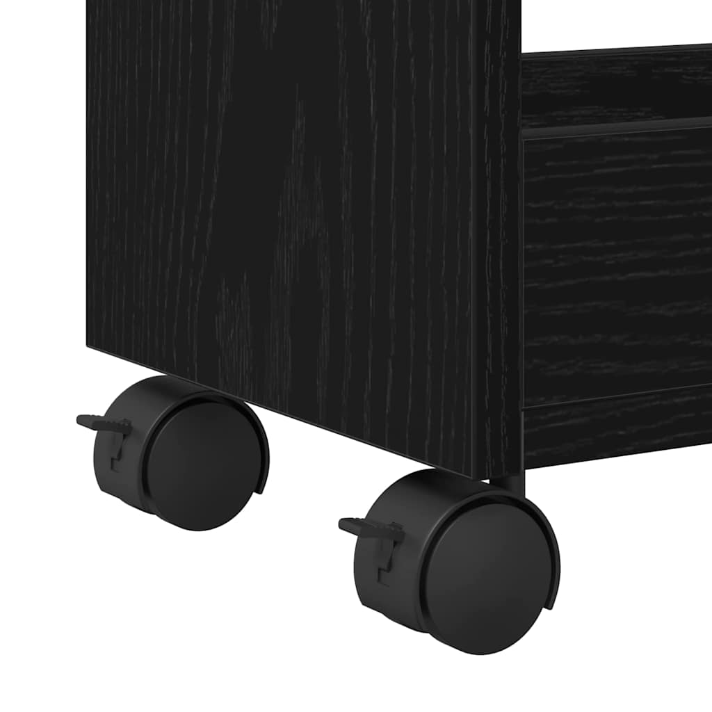 Cabinet kerékkel Fekete tölgy 60 x 22 x 79 cm
