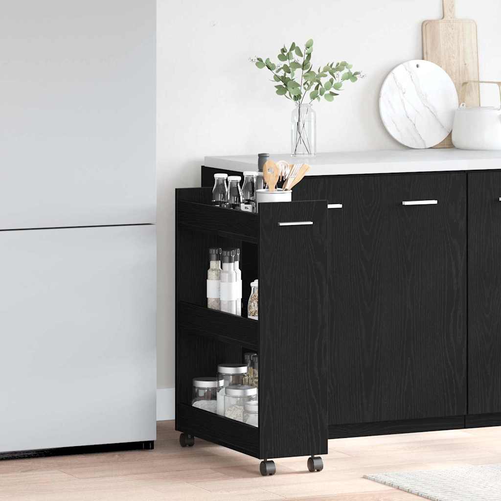 Cabinet kerékkel Fekete tölgy 60 x 22 x 79 cm