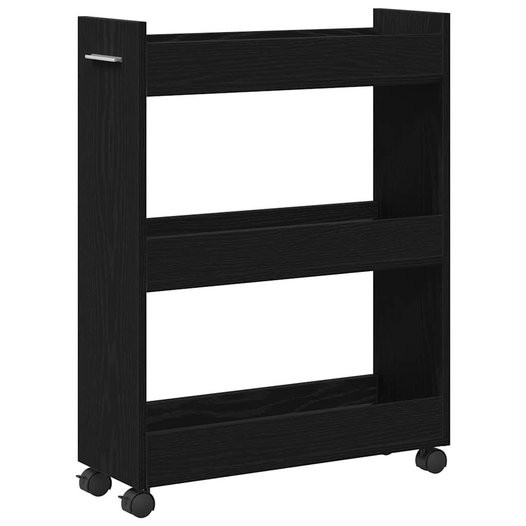 Cabinet kerékkel Fekete tölgy 60 x 22 x 79 cm