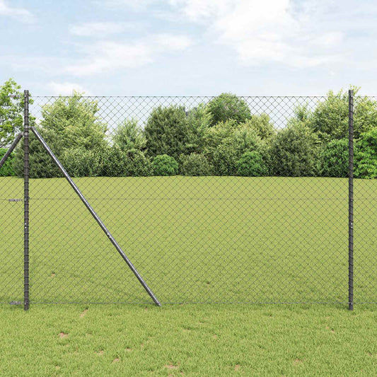 Láncszem Kerítés 10 x 1,6 m Acél Szürke