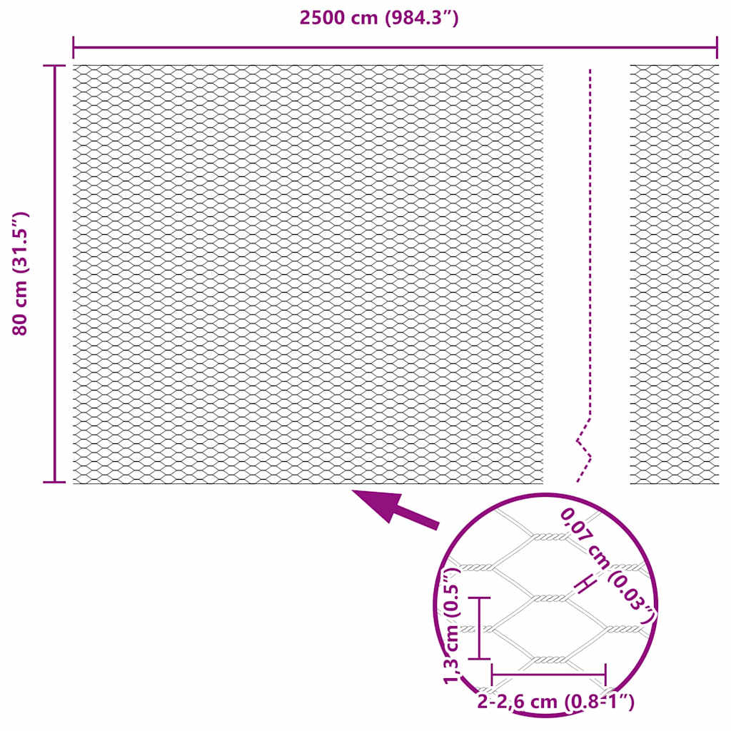 Hexagon kerítés Zöld 0,8 x 25 m PVC