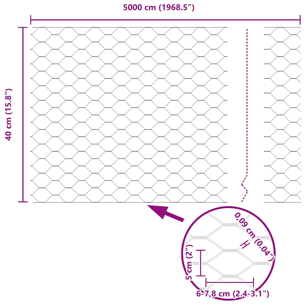 Hexagon kerítés Zöld 0,4 x 50 m PVC