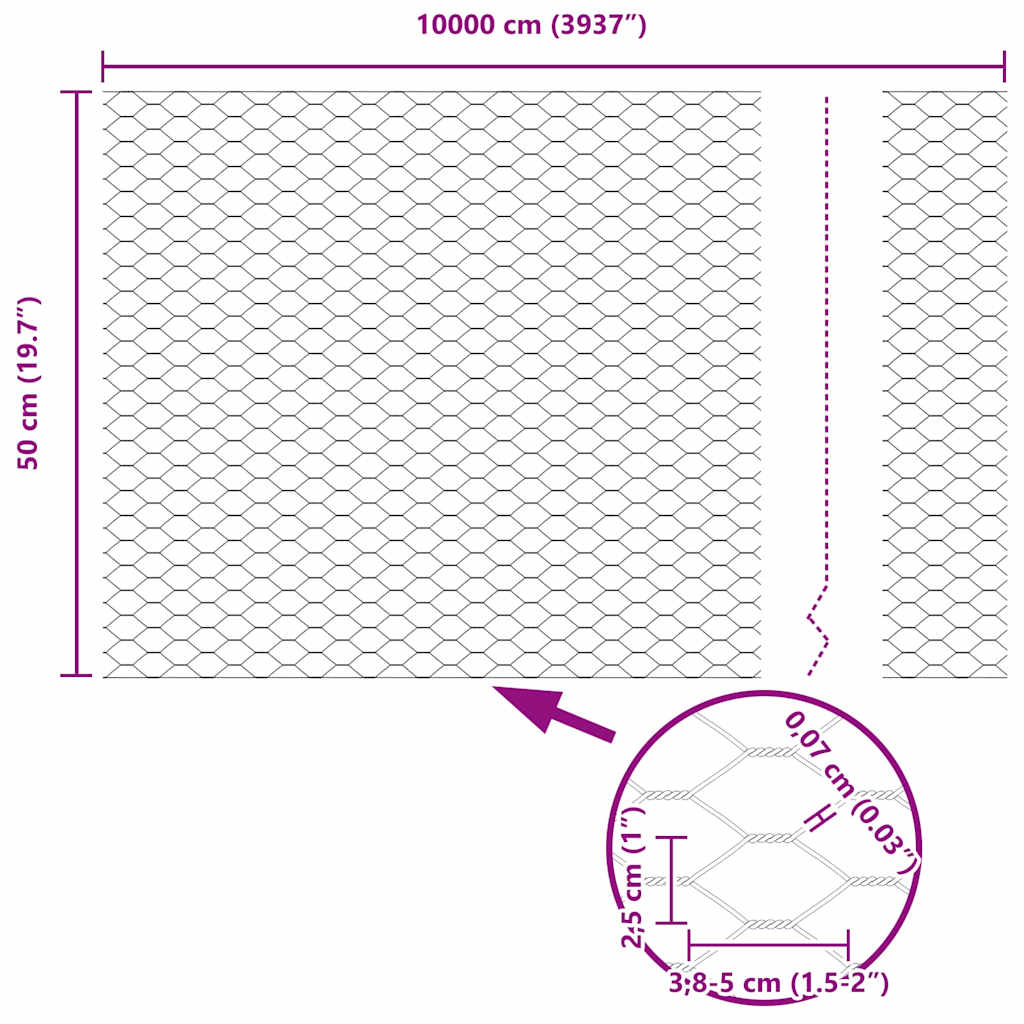 Hexagon kerítés Zöld 0,5 x 100 m PVC