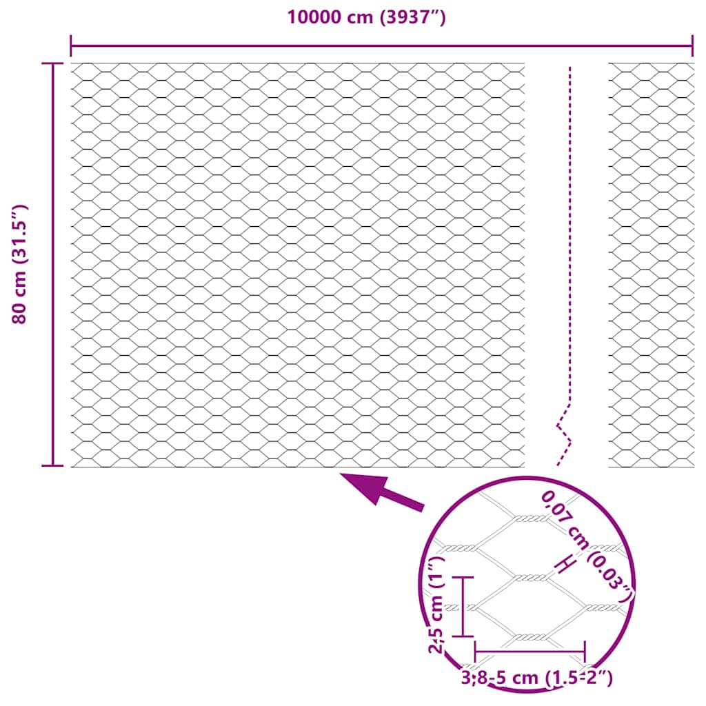 Hexagon kerítés Zöld 0,8 x 100 m PVC