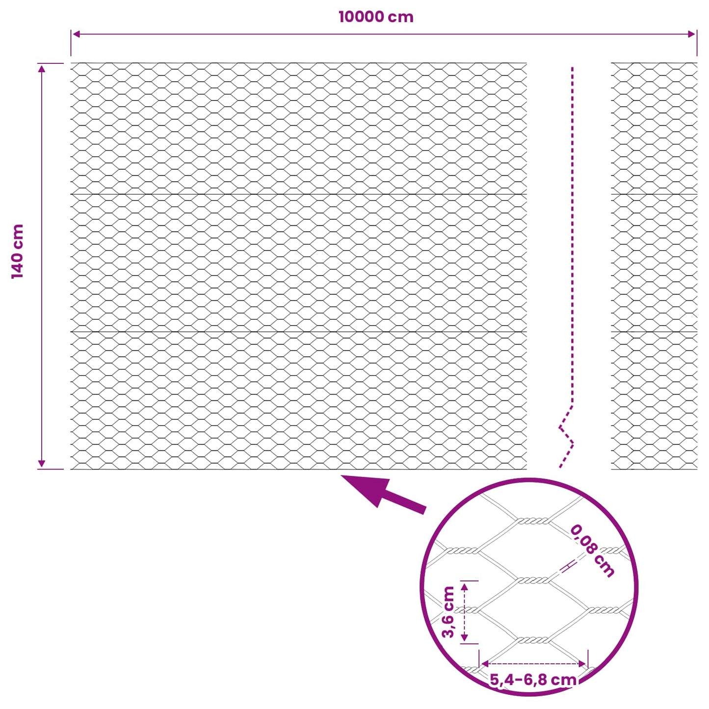 Hexagon kerítés Zöld 1,4 x 100 m PVC